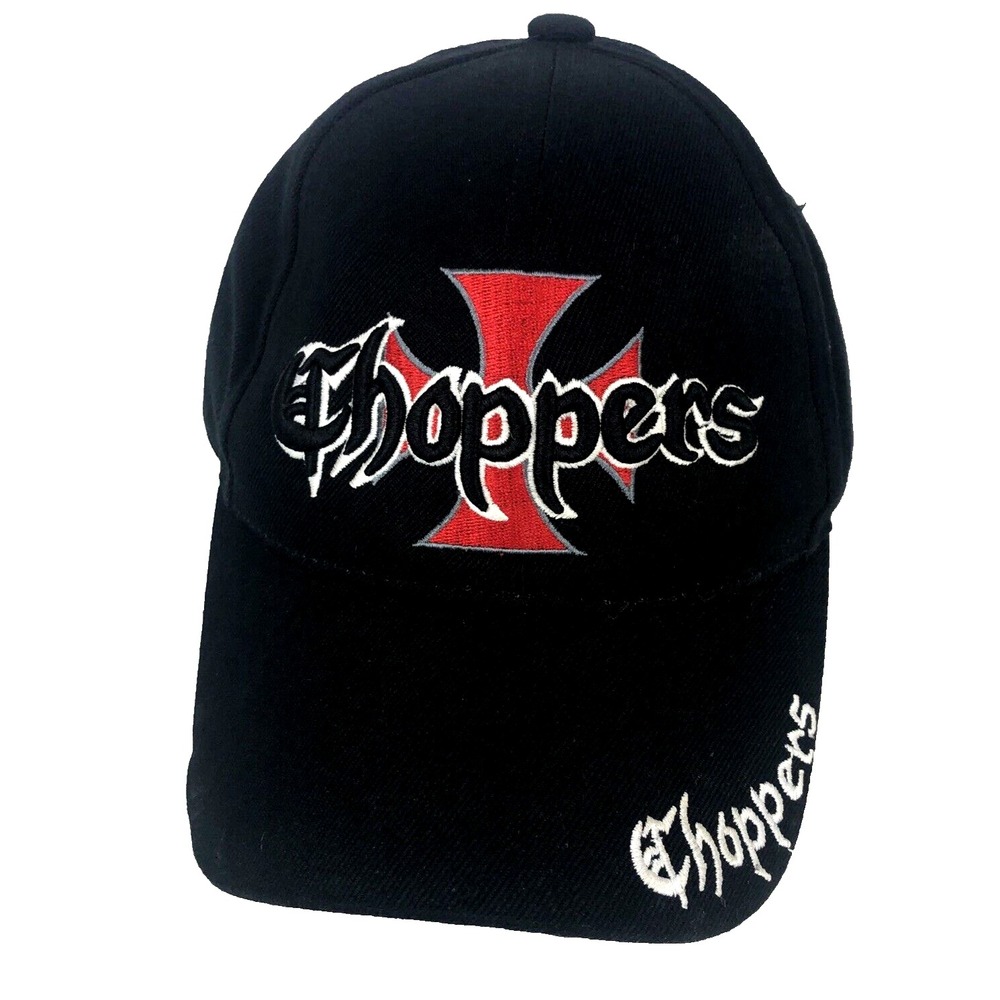LA Choppers Strapback Hat Black Red Cross Embroidered Cap Los Angeles‎ County